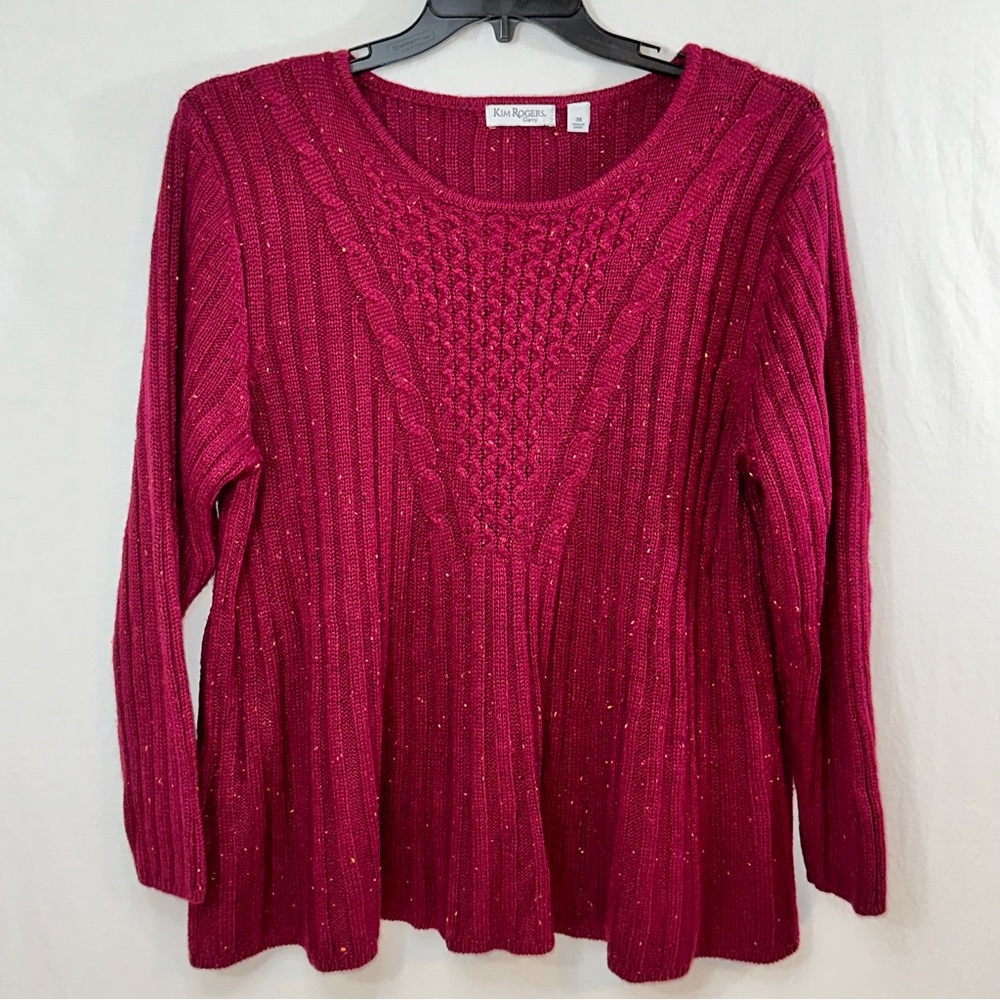 Kim Rogers Burgundy Sweater. Size 3X.